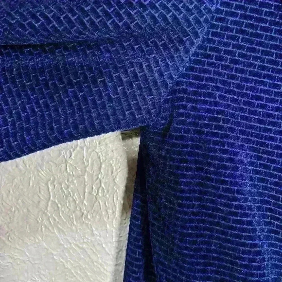 VINTAGE Ming Ying Japanese Blue Velour 1950s Mini Dress Long Sleeve Women Small - Picture 8 of 13